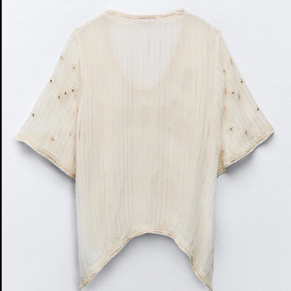 Zara limited edition Long Embroidered Top Ecru - Picture 7 of 7
